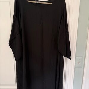 Eileen Fisher Silk Folded Sleeve Ballet neck Dress